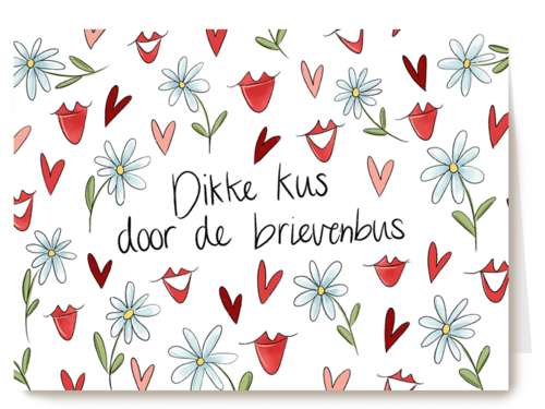 zomaar kaart matia studio dikke kus door de brievenbus