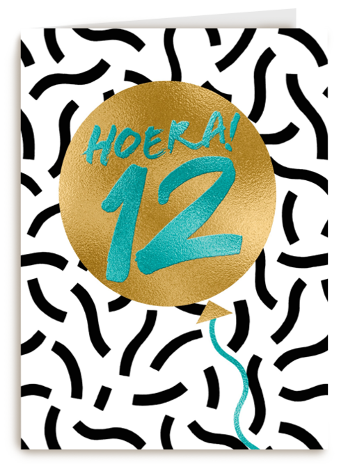 Verjaardagskaart Hoera 12 jongen