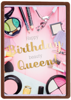 Verjaardagskaart tiener meisje Birthday queen makeup