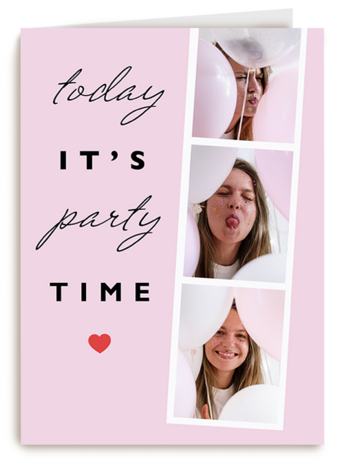 verjaardag kaart foto hip today it is party time