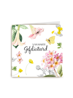 Kaart flowers by Marjolein Bastin Van harte gefeliciteerd