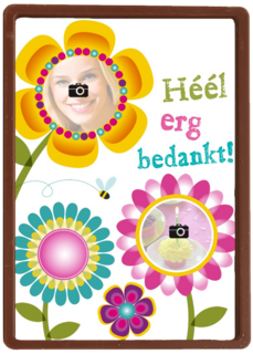 fotokaart bloemen heel erg bedankt