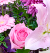 Boeket Bloemen Lovely Lila Met Vaas