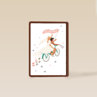 Pas getrouwd vrouwelijk bruidspaar