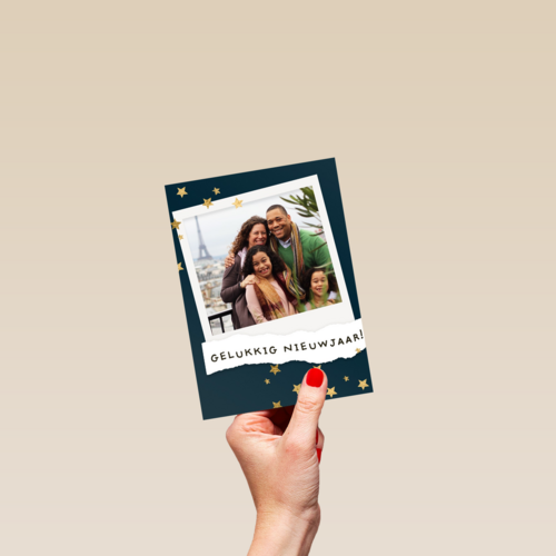 nieuwjaar fotokaart polaroid