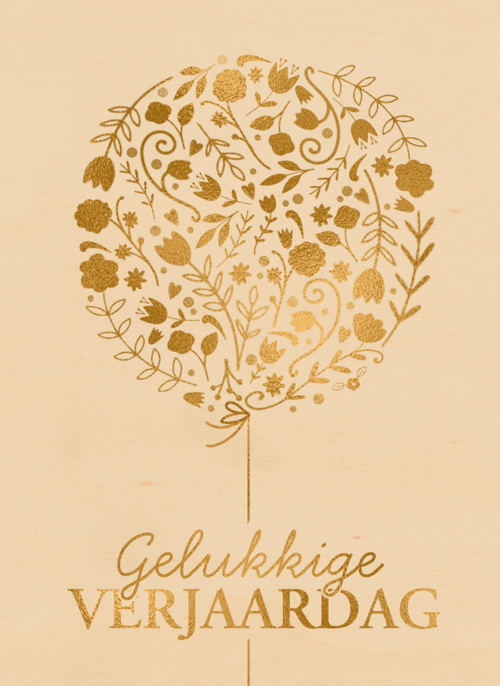 Gouden ballon met Gelukkige verjaardag