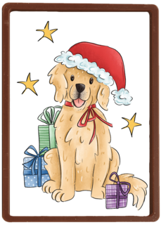 Kerstkaart hart onder de riem Hond met kerstmuts matia studio