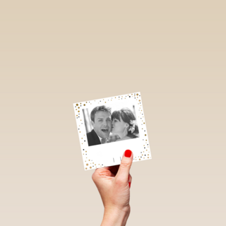 fotokaart vierkant zij en hij gaan trouwen