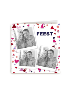 hartjes driehoekjes feest fotokaart
