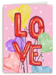 Liefde kaart Love ballonletters
