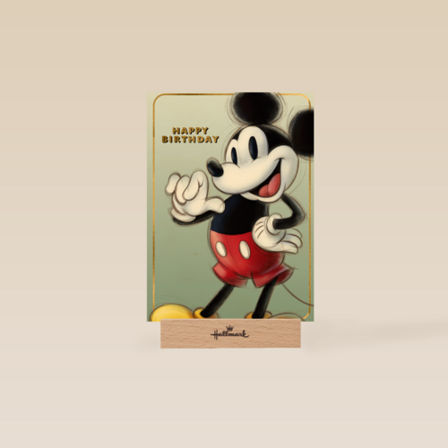 Verjaardagskaart Mickey Mouse klassiek