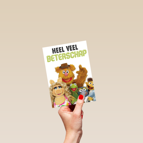 beterschap kaart muppets kermit miss piggy