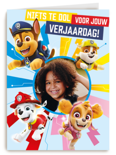 Paw Patrol kaart verjaardag fotokaart
