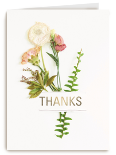 botanical kaart thanks met een bloemetje