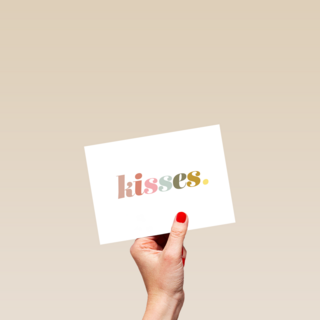 Liefde kaart kisses