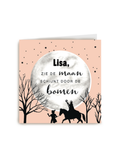 sinterklaas kaart zie de maan schijnt door de bomen