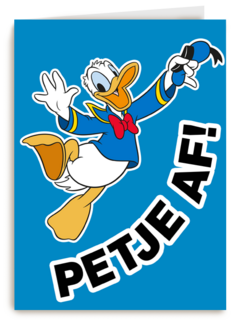 Complimentkaart Donald Duck petje af
