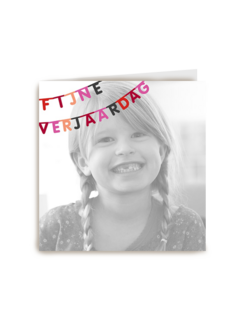 fotokaart vierkant fijne verjaardag vlag