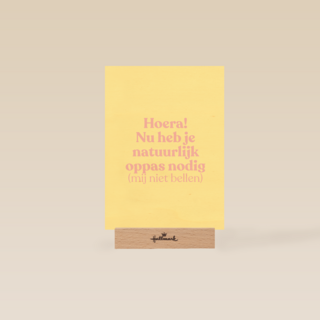 geboorte felicitatie andc nu heb je natuurlijk oppas nodig