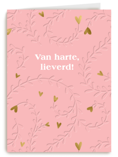 Stijlvolle verjaardagskaart Van harte lieverd