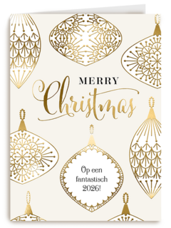 Merry Christmas gouden kersthangers