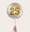 Ballon 25 jaar Confetti Goud 