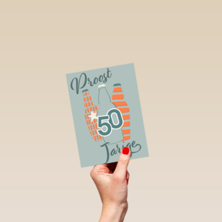 Verjaardagskaart 50 jaar bier proost jarige