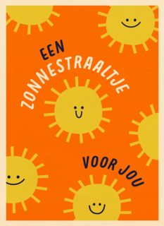 Hart onder de riem kaart een zonnetraaltje voor jou