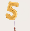 Cijferballon 5 Jaar Goud XL
