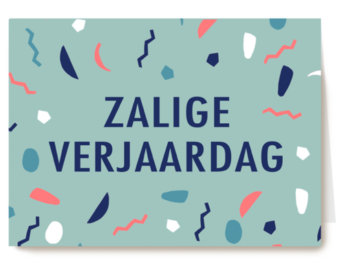 zalige verjaardag met confetti