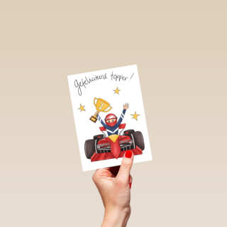 Matia studio raceauto gefeliciteerd topper