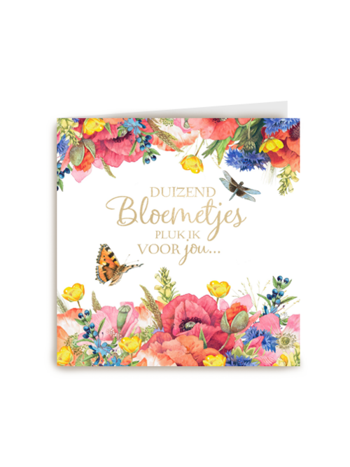 kaart flowers duizend bloemetje pluk ik voor jou