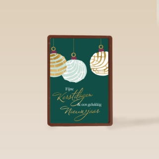 Kerstkaart kerstballen stijlvol