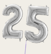 Cijferballon 25 Jaar Zilver XL