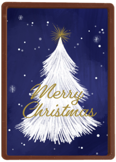 Kerstkaart witte kerstboom