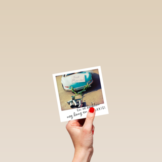 polaroid kaart pas getrouwd