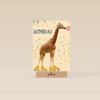 hoera met deze giraffe met confetti