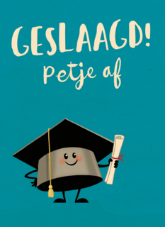 geslaagd petje af
