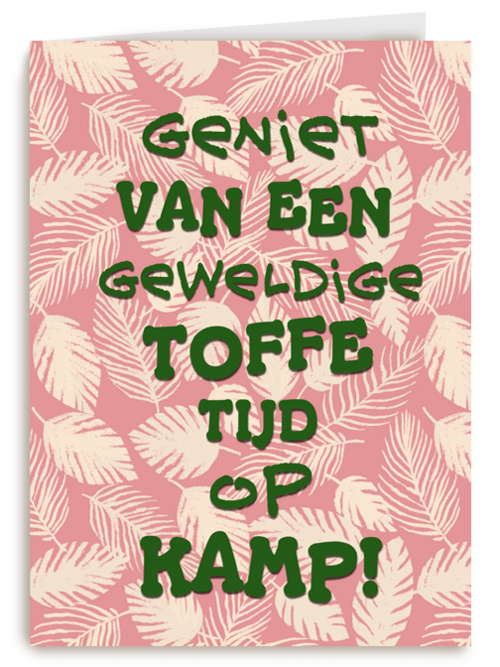 op kamp kaart toffe tijd