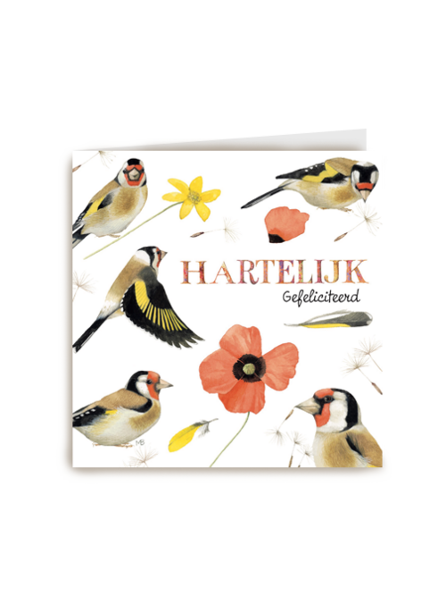 marjolein bastin hartelijk gefeliciteerd vogeltjes bloem