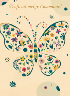 Proficiat met je communie vlinder