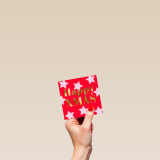 kerstkaart happy xmas sterren