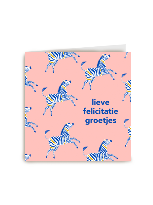 verjaardag kaart hip zebra lieve felicitatie groetjes