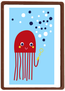 Zwemdiploma kaart met kwal