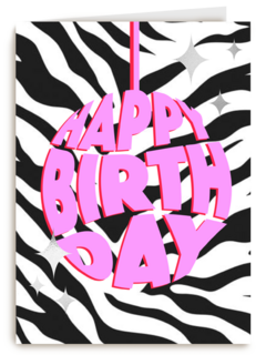 verjaardag kaart hip happy birthday pink balloon