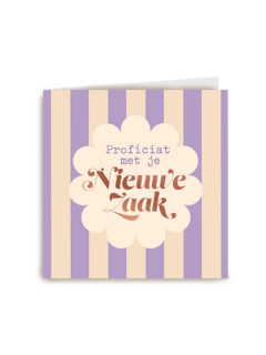 Proficiat nieuwe zaak lila beige