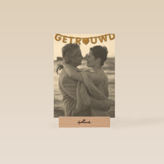 fotokaart staand slinger vlag getrouwd