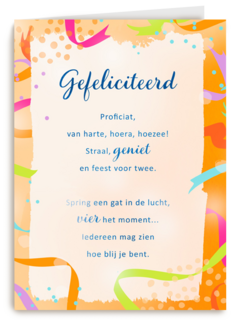Gefeliciteerd kaart spring een gat in de lucht More than words