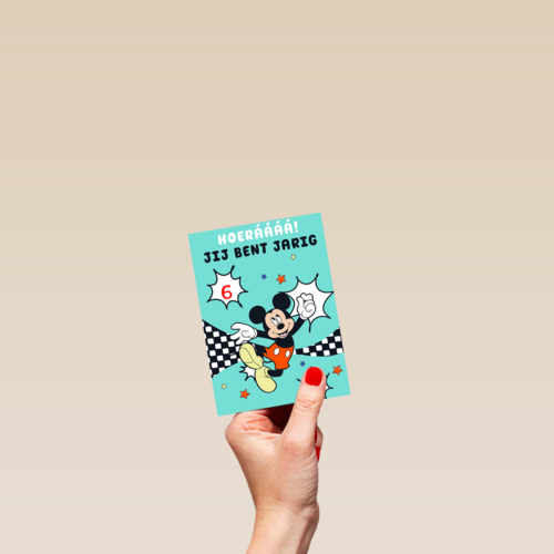 verjaardag kaart mickey mouse hoeraaaa jij bent jarig