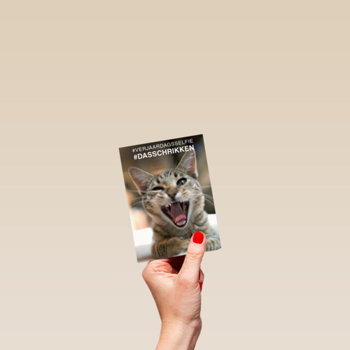 verjaardagsselfie dasschrikken